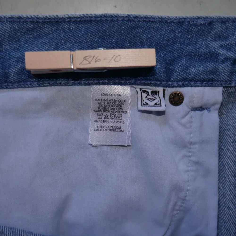 OBEY Bigwig Mens Baggy Jeans Men's Size 36x32 Loose Fit Light Wash Denim NWT
